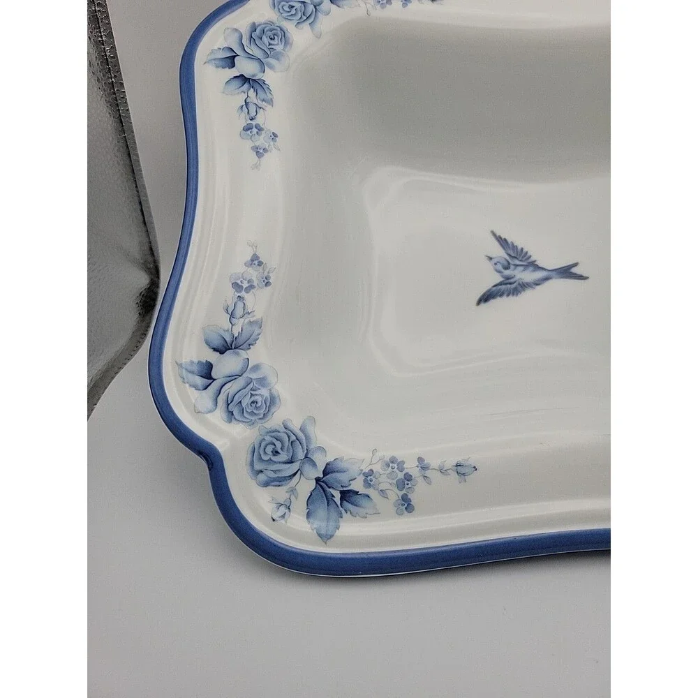 Gear-Arita Blue Damask 10-inch Serving Vegetable Display Bowl EUC Beautiful!